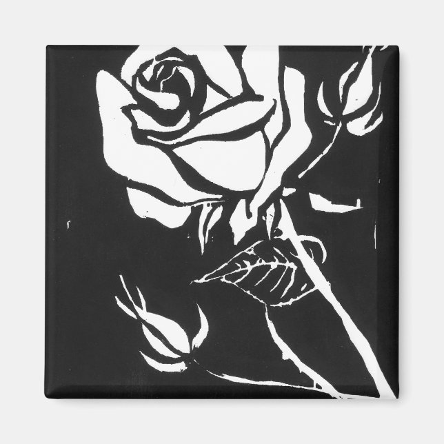 Imán Magnet floral "Rosa Alba" (Frente)