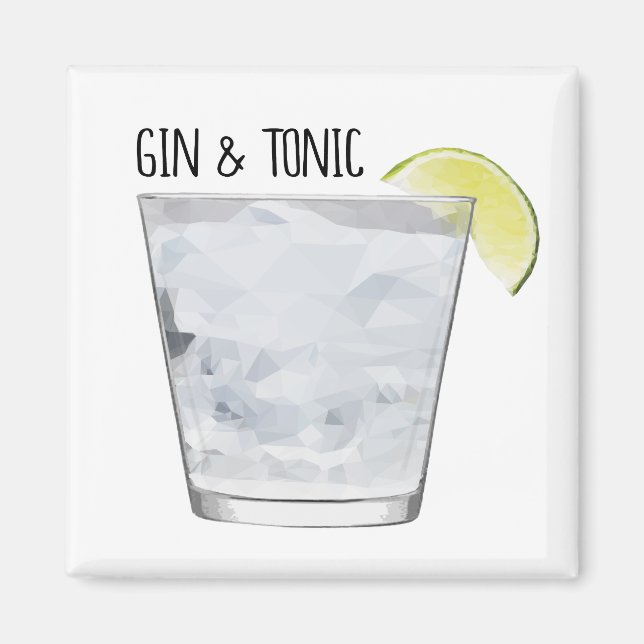 Imán Magnet "Gin & Tonic" para el arte geométrico de la (Frente)