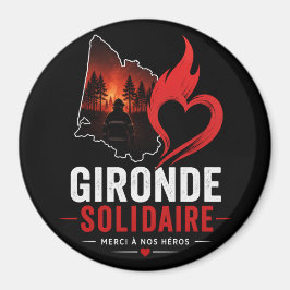 Imán Magnet "Gironde Solidaire 2026" – Merci à nos héro
