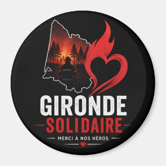 Imán Magnet "Gironde Solidaire 2026" – Merci à nos héro