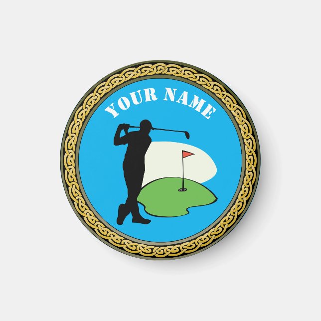 Imán Magnet Golf - Añadir nombre - Golfer (Frente)