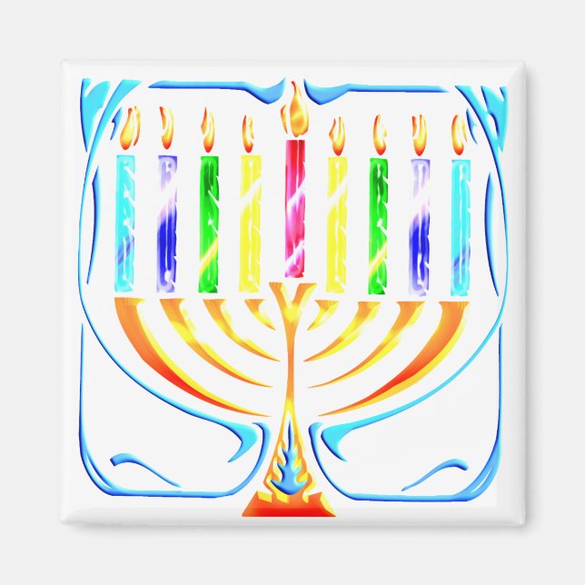 Imán Magnet: Hanukkah Menorah - Chanukah Menorah (Frente)