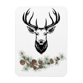 Imán Magnet - Hirsch und Tannenzweige