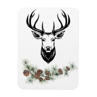 Imán Magnet - Hirsch und Tannenzweige