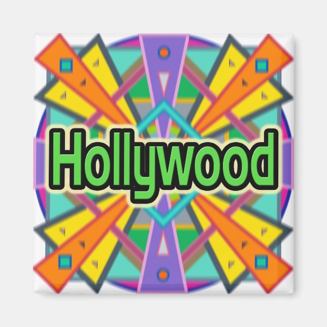 Imán Magnet "Hollywood" de diseño alegre (Frente)