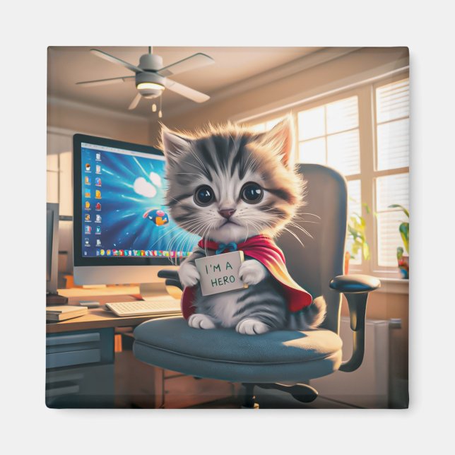 Imán Magnet Katze mit Wecker  (Frente)