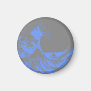 Imán Magnet La Gran Ola Azul Y Gris