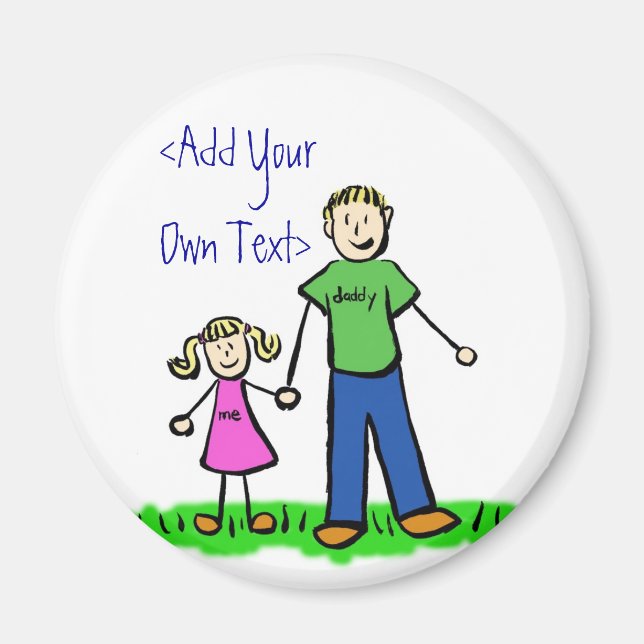 Imán Magnet, la pequeña niña Personalizado de papá (rub (Frente)