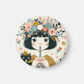 Imán Magnet “La petite fille au bubble tea“