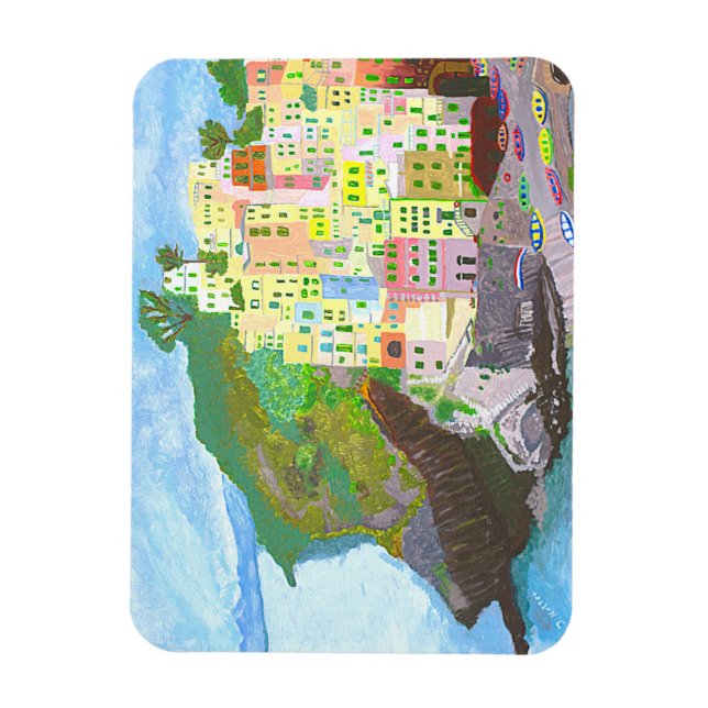 Imán Magnet Landschaft Italien gemalt (Vertical)