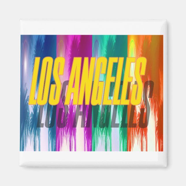 Imán Magnet "Los Angeles Colorful Palms" (Frente)