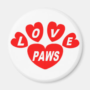 Imán Magnet Love Paws Corazones Rojo