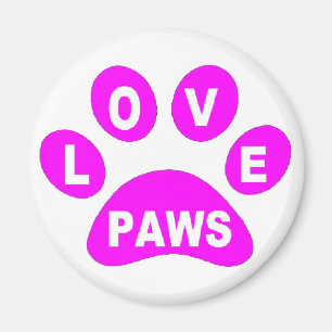 Imán Magnet Love Paws sobre las garras rosadas