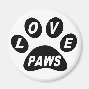 Imán Magnet Love Paws sobre las patas negras