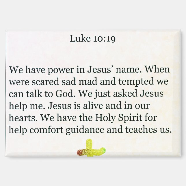 Imán magnet-luke 10;19 (Anverso)
