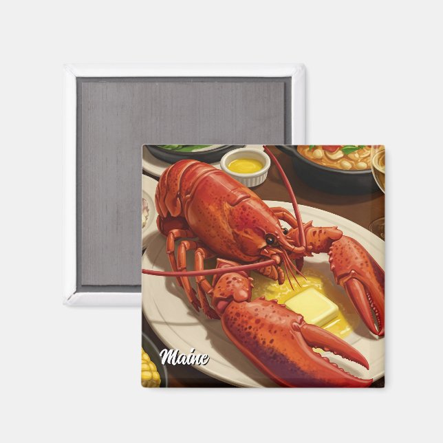 Imán Magnet Maine Lobster Dinner (Anverso/Reverso)