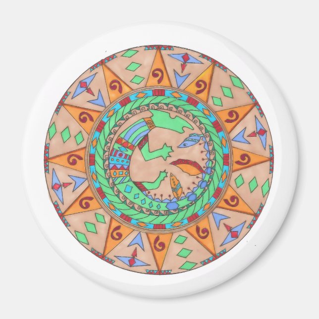 Imán Magnet, mandala nativa suroccidental (Frente)