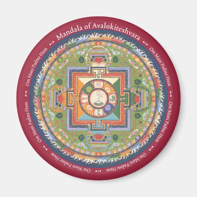 Imán MAGNET Mandala of Chenrezig (Compasión) (Frente)