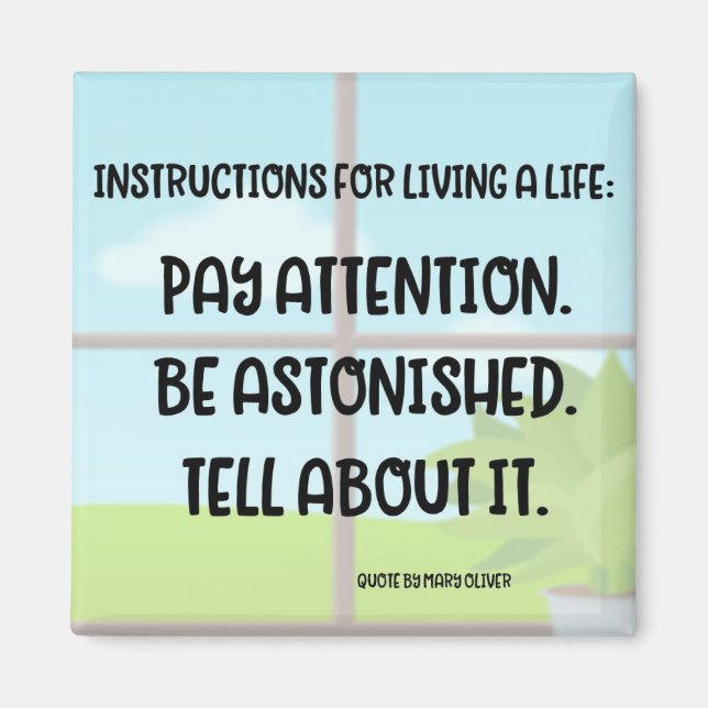 Imán Magnet "Mary Oliver Cita" (Frente)