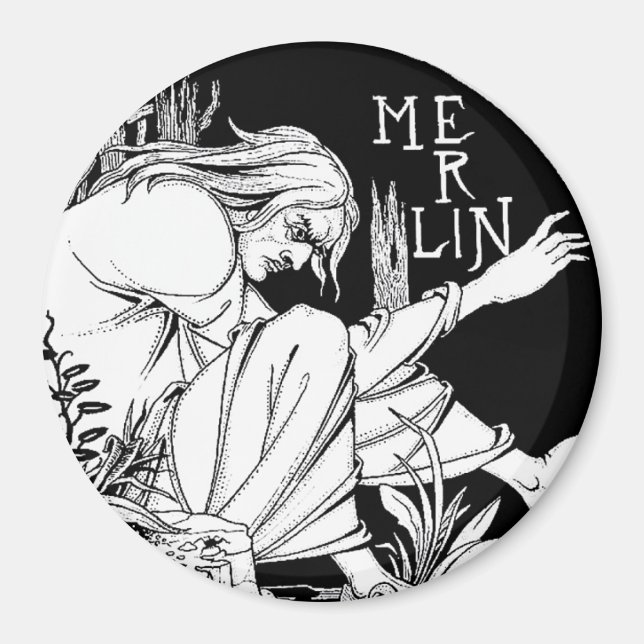 Imán Magnet : Merlin - por Aubrey Beardsley (Frente)