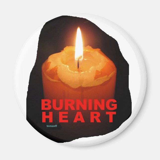 Imán Magnet mit BURNING HEART (Frente)
