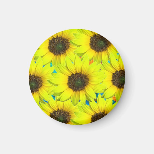 Imán Magnet mit gelben kleinen Sonnenblumenblüten (Frente)