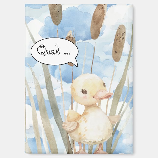 Imán Magnet mit kleine Ente im Schilf 2 (Anverso)