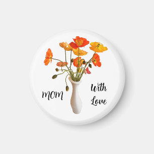 Imán Magnet Mom con amor Poppies en Vase