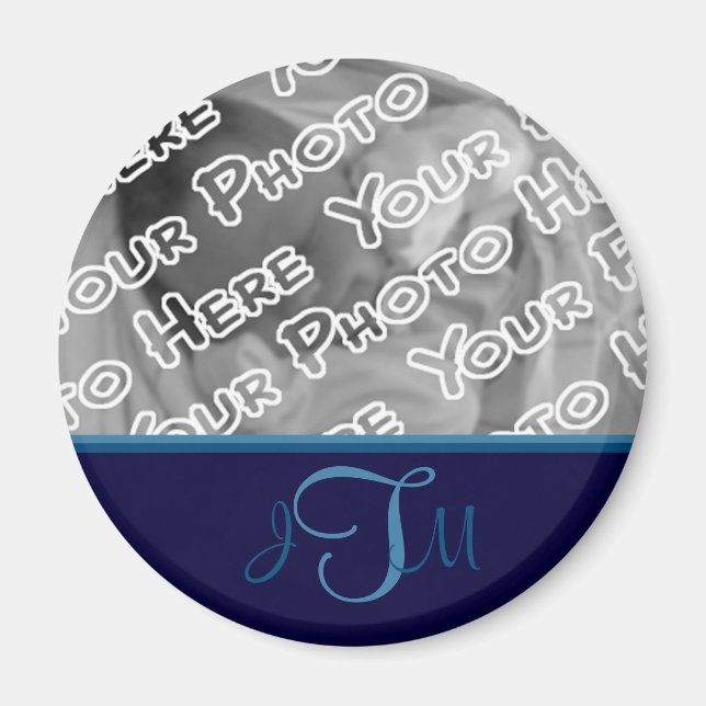 Imán Magnet monograma elegante de la Marina (Frente)