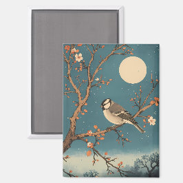 Imán Magnet - Moonlit Bird on Blossom Branch