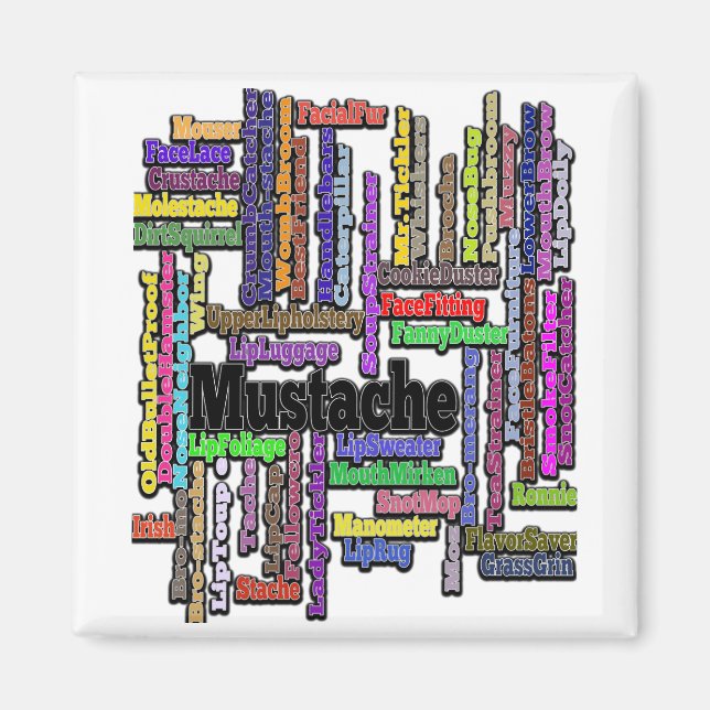 Imán Magnet Mustache Mustache Textos Frigorífico Refrig (Frente)