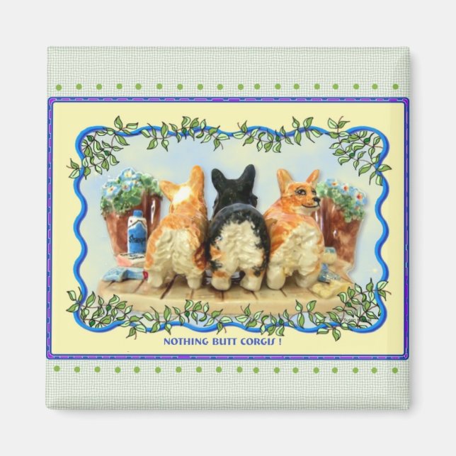 Imán Magnet "Nada más que Corgis" (Frente)