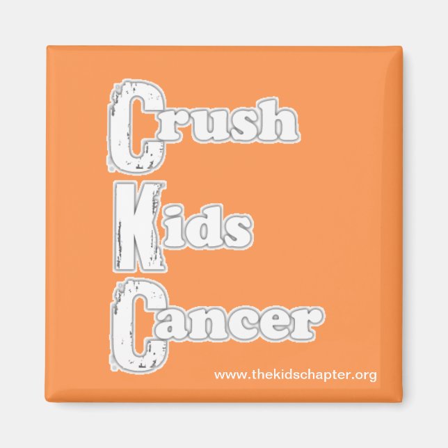Imán Magnet Naranja "Crush Kids Cancer" (Frente)