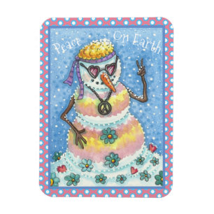 IMÁN MAGNET, NAVIDADES DE GROOVY SNOWMAN "PAZ EN LA TIE