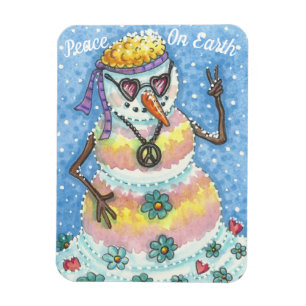 IMÁN MAGNET, NAVIDADES DE GROOVY SNOWMAN "PAZ EN LA TIE