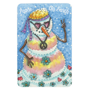IMÁN MAGNET, NAVIDADES DE GROOVY SNOWMAN "PAZ EN LA TIE