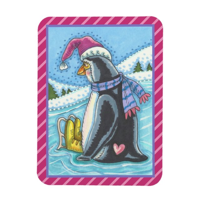 IMÁN MAGNET NAVIDADES DE PENGUINA FRÍO EN EL CORAZÓN CA (Vertical)
