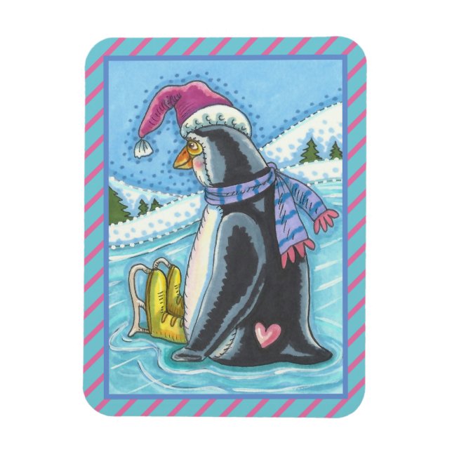 IMÁN MAGNET NAVIDADES DE PENGUINA FRÍO EN EL CORAZÓN CA (Vertical)