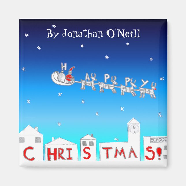 Imán Magnet navidades- Santa por Jonathan O'Neill (Frente)