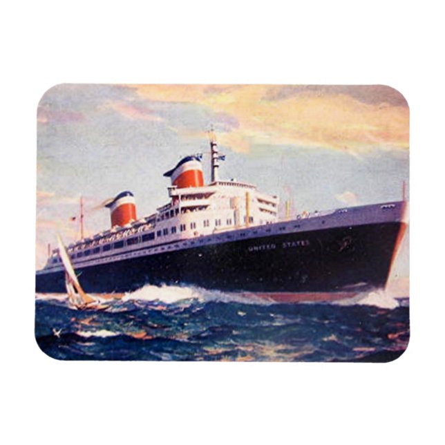 Imán Magnet - Ocean Liners - SS Estados Unidos (Horizontal)