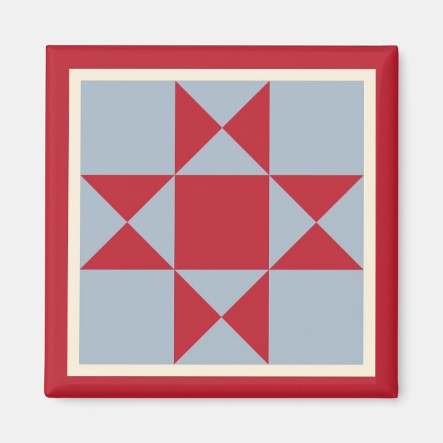 Imán Magnet - Ohio Star Quilt Square (Frente)