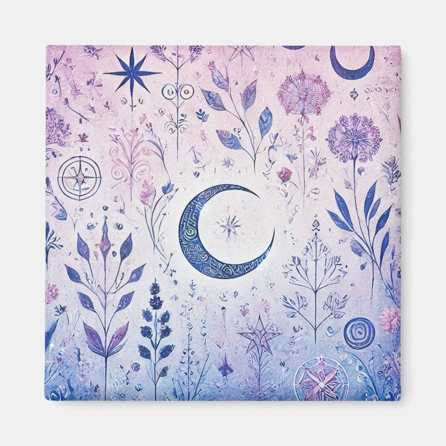 Imán Magnet Pagan caprichoso - Diseño Pastel Celestial (Frente)
