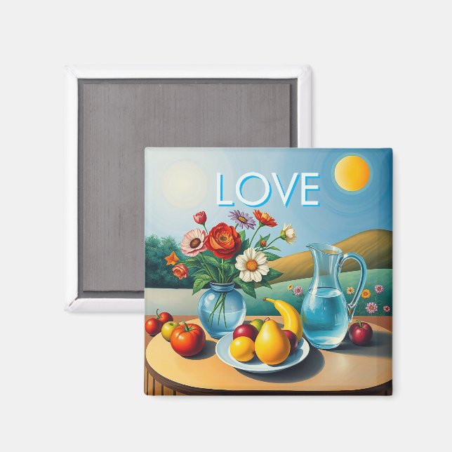 Imán Magnet para refrigerar:r Bendice tu comida con amo (Anverso/Reverso)