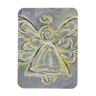 Imán Magnet Personalizado Angel Guardian blanco y plate