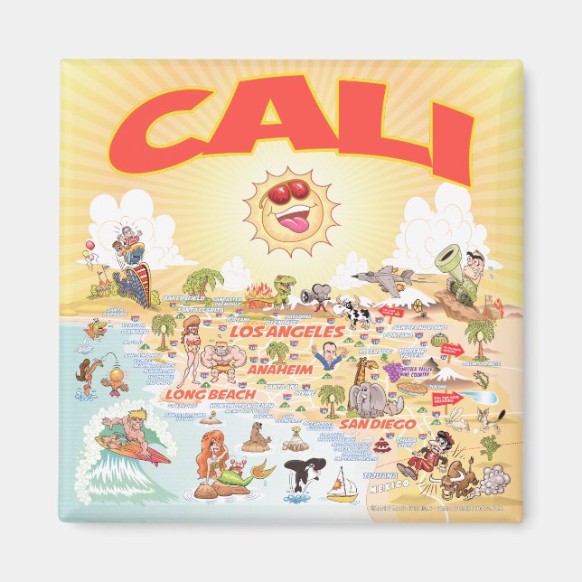 Imán Magnet Personalizado Cali del Sur de California (Frente)