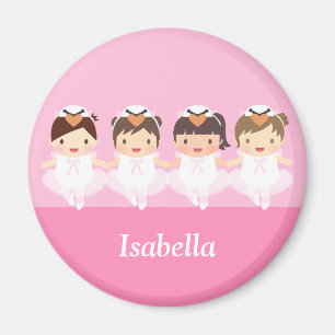 Imán Magnet personalizado de Cute Swan Ballerina Chicas