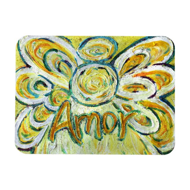 Imán Magnet Personalizado de palabras de ángel de Amor  (Horizontal)