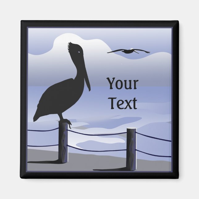 Imán Magnet Personalizado Pelican Ocean Shoreline (Frente)