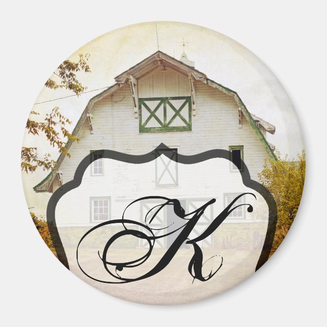 Imán Magnet Personalizado Sunset Barn Country Rustic Fi (Frente)