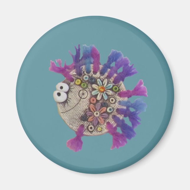 Imán Magnet - Pescado morado - Bebé (Frente)